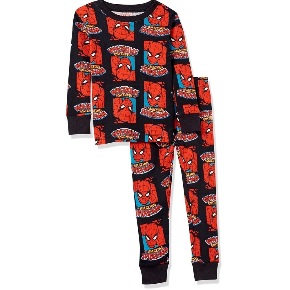 New Spiderman 12M Boys Red Spiderman 2pc Pajama PJ Set Long Sleeve Top & Pants